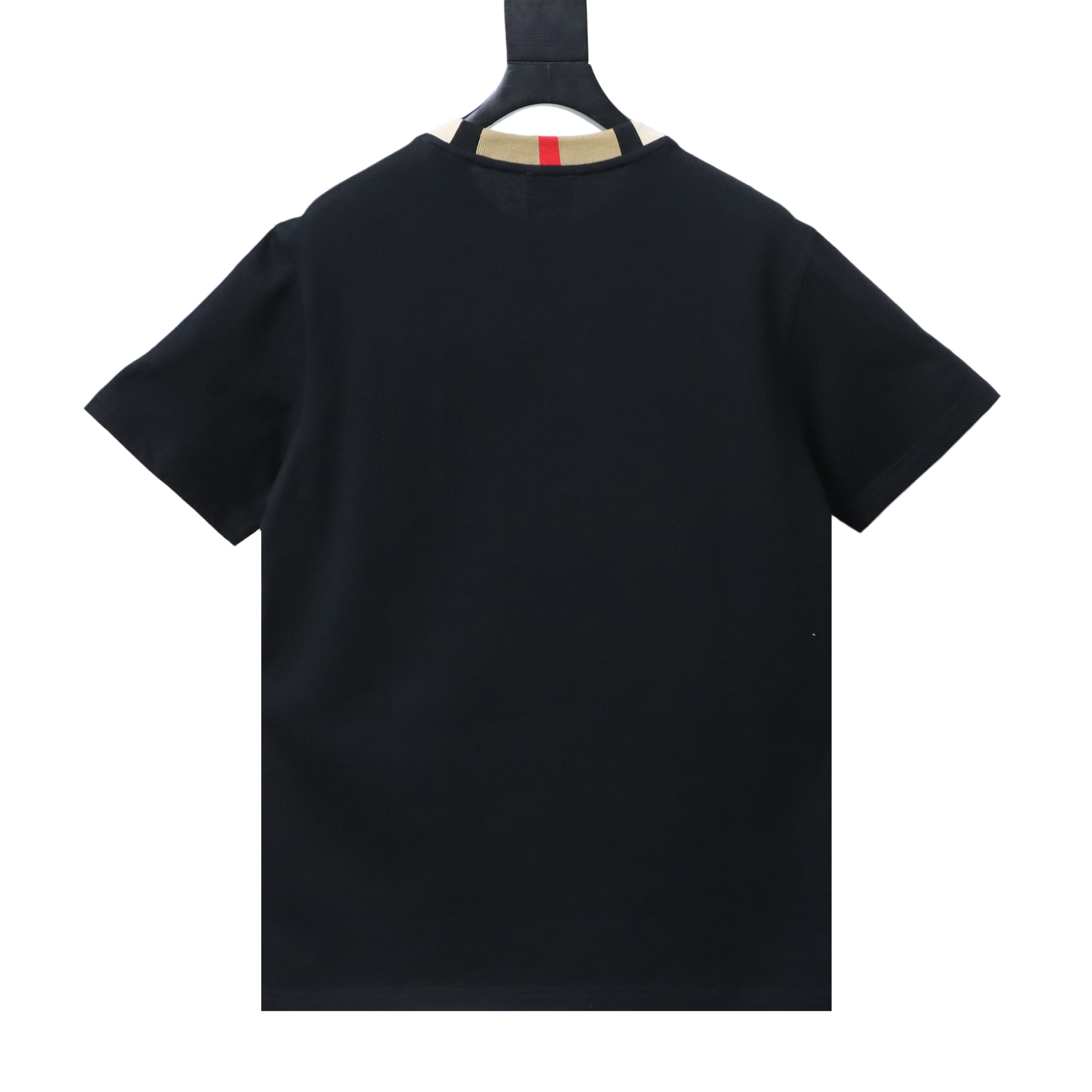 EM Sneakers Burberry Check-Collar T-Shirt with Embroidered Logo Black