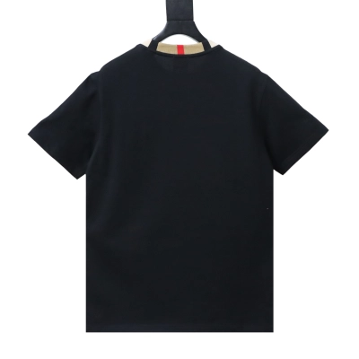 EM Sneakers Burberry Check-Collar T-Shirt with Embroidered Logo Black 02