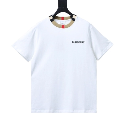 EM Sneakers Burberry Check-Collar T-Shirt with Embroidered Logo White 01