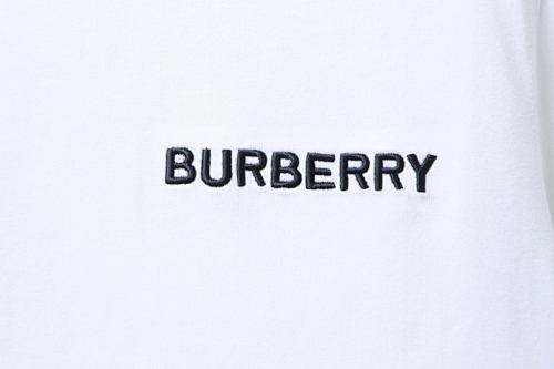 EM Sneakers Burberry Check-Collar T-Shirt with Embroidered Logo White