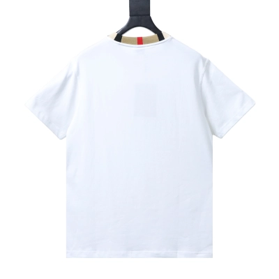 EM Sneakers Burberry Check-Collar T-Shirt with Embroidered Logo White 02