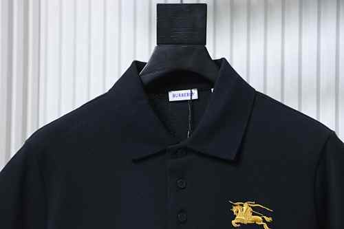 EM Sneakers Burberry Equestrian Knight Logo Polo Shirt Black-SS26