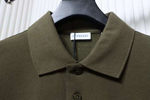 EM Sneakers Burberry Equestrian Knight Logo Polo Shirt Military Green-SS26