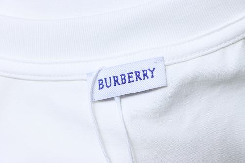 EM Sneakers Burberry T-Shirt with Front Check and Equestrian Knight Print White