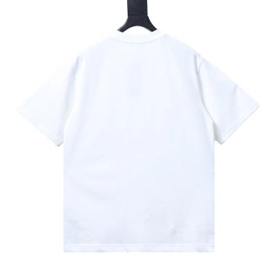 EM Sneakers Burberry T-Shirt with Front Check and Equestrian Knight Print White 02