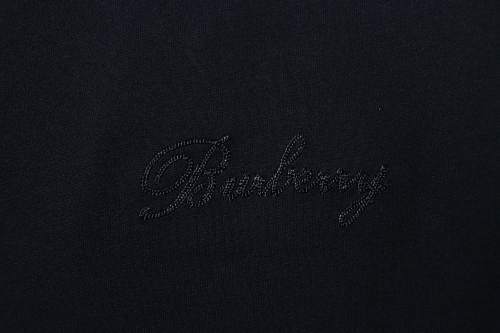 EM Sneakers Burberry T-Shirt with Front Embroidery Back Plaid Patch and Letter Print Black