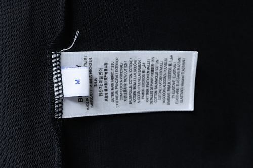 EM Sneakers Burberry T-Shirt with Front Embroidery Back Plaid Patch and Letter Print Black