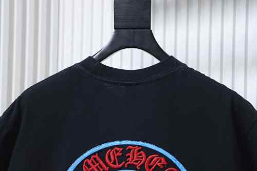 EM Sneakers Chrome Hearts Blue-Trim Horseshoe Cross T-Shirt Black