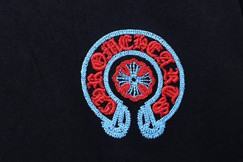 EM Sneakers Chrome Hearts Blue-Trim Horseshoe Cross T-Shirt Black