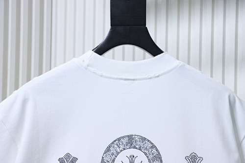 EM Sneakers Chrome Hearts Sanskrit & Diamond-Embellished Cross T-Shirt White