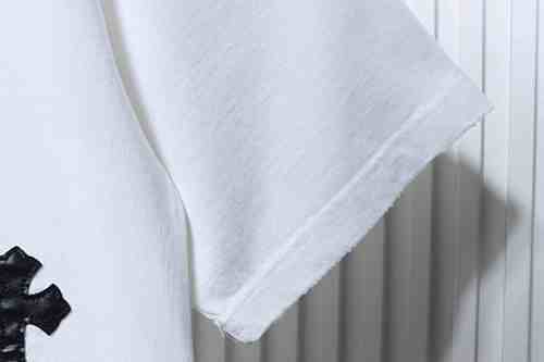 EM Sneakers Chrome Hearts Cross Leather Patch & Tape Logo T-Shirt White