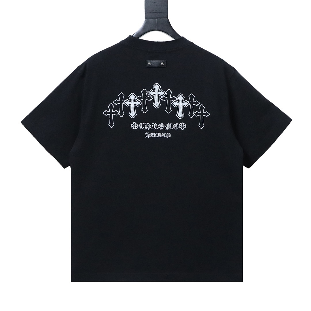 EM Sneakers Chrome Hearts CH26ss Sanskrit Cross Embroidered T-Shirt Black