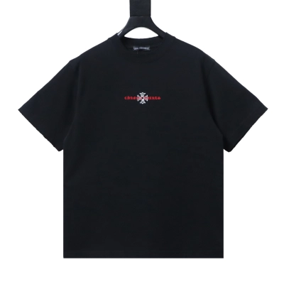 EM Sneakers Chrome Hearts CH26ss Sanskrit Cross Embroidered T-Shirt Black 01