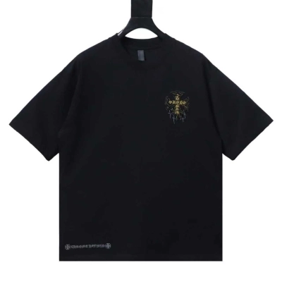 EM Sneakers Chrome Hearts Heavy-Embroidered Sanskrit Cross T-Shirt Black 01