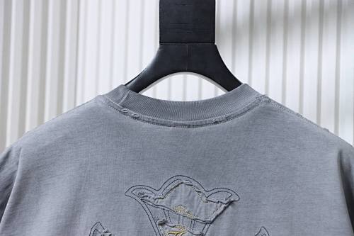 EM Sneakers Chrome Hearts Heavy-Embroidered Sanskrit Cross T-Shirt Gray