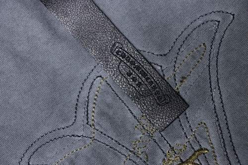 EM Sneakers Chrome Hearts Heavy-Embroidered Sanskrit Cross T-Shirt Gray