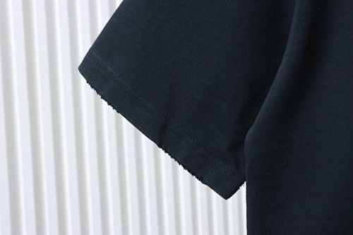 EM Sneakers Chrome Hearts Horseshoe Embroidery Smoke-Effect Ink Splatter Washed & Distressed T-Shirt Black