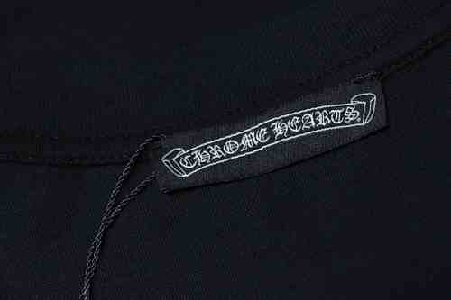 EM Sneakers Chrome Hearts Horseshoe Embroidery Smoke-Effect Ink Splatter Washed & Distressed T-Shirt Black