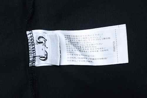 EM Sneakers Chrome Hearts Horseshoe Embroidery Smoke-Effect Ink Splatter Washed & Distressed T-Shirt Black