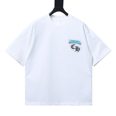 EM Sneakers Chrome Hearts Rhinestone Horseshoe T-Shirt White 01