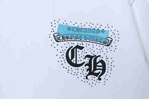 EM Sneakers Chrome Hearts Rhinestone Horseshoe T-Shirt White