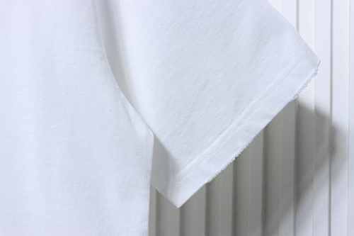 EM Sneakers Chrome Hearts Horseshoe Embroidery Smoke-Effect Ink Splatter Washed & Distressed T-Shirt White