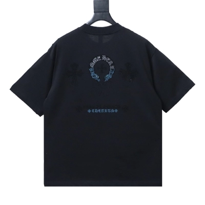 EM Sneakers Chrome Hearts Sanskrit & Diamond-Embellished Cross T-Shirt Black 02
