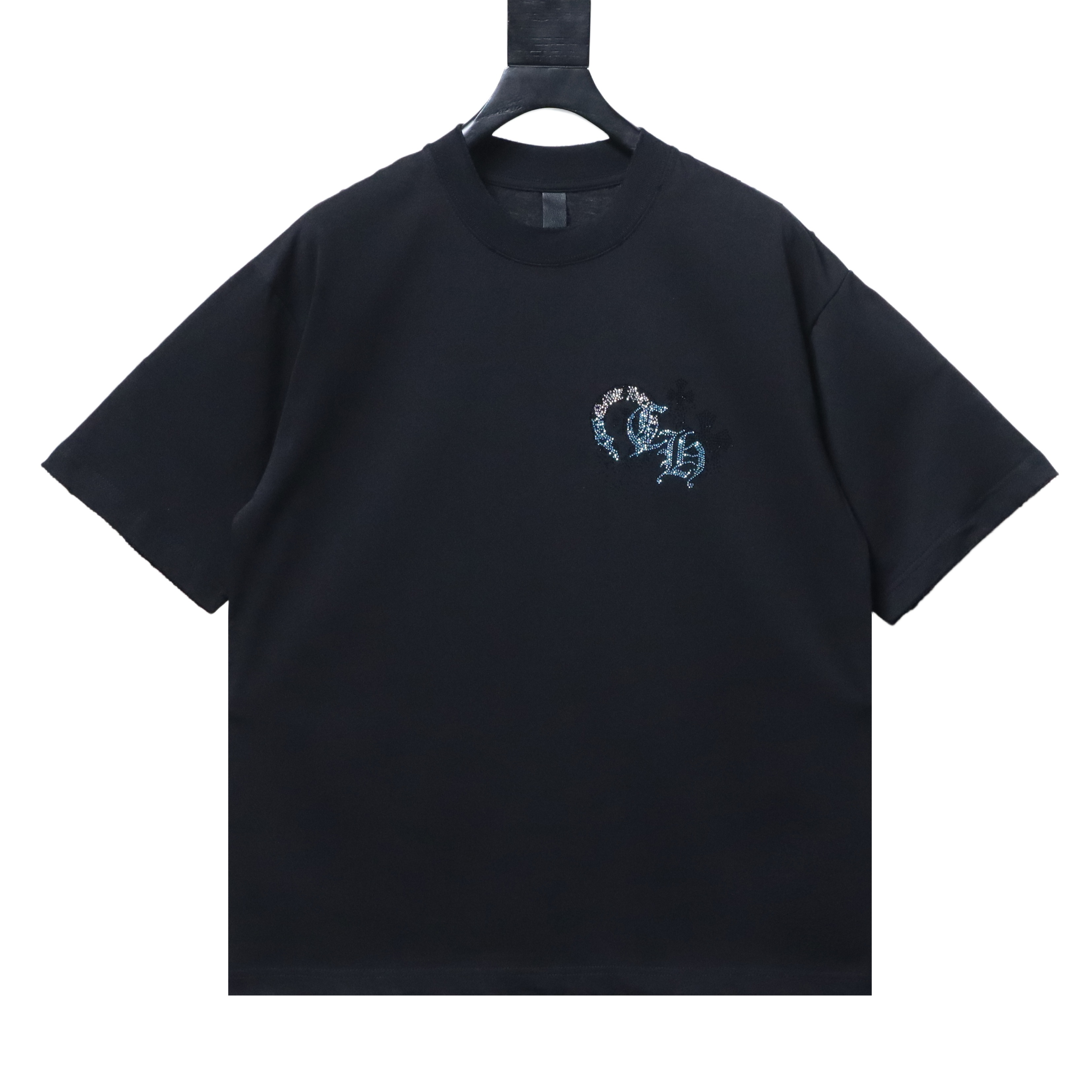 EM Sneakers Chrome Hearts Sanskrit & Diamond-Embellished Cross T-Shirt Black