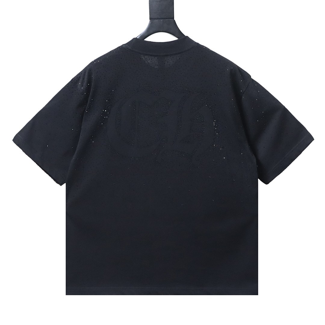 EM Sneakers Chrome Hearts Sanskrit Rhinestone T-Shirt Black