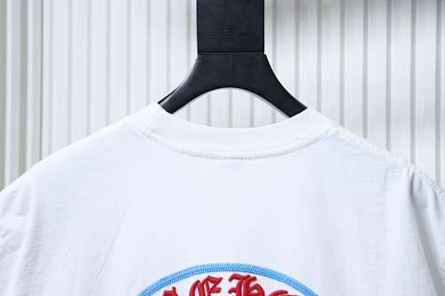 EM Sneakers Chrome Hearts Blue-Trim Horseshoe Cross T-Shirt White