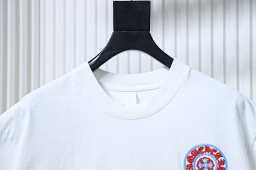 EM Sneakers Chrome Hearts Blue-Trim Horseshoe Cross T-Shirt White