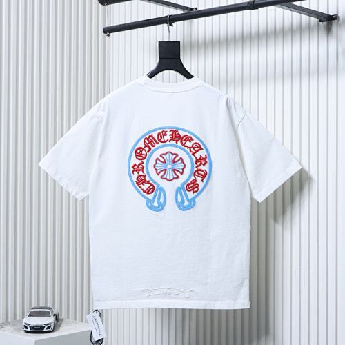 EM Sneakers Chrome Hearts Blue-Trim Horseshoe Cross T-Shirt White