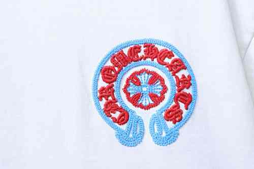 EM Sneakers Chrome Hearts Blue-Trim Horseshoe Cross T-Shirt White