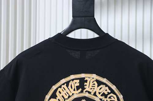 EM Sneakers Chrome Hearts Rhinestone Horseshoe T-Shirt Black