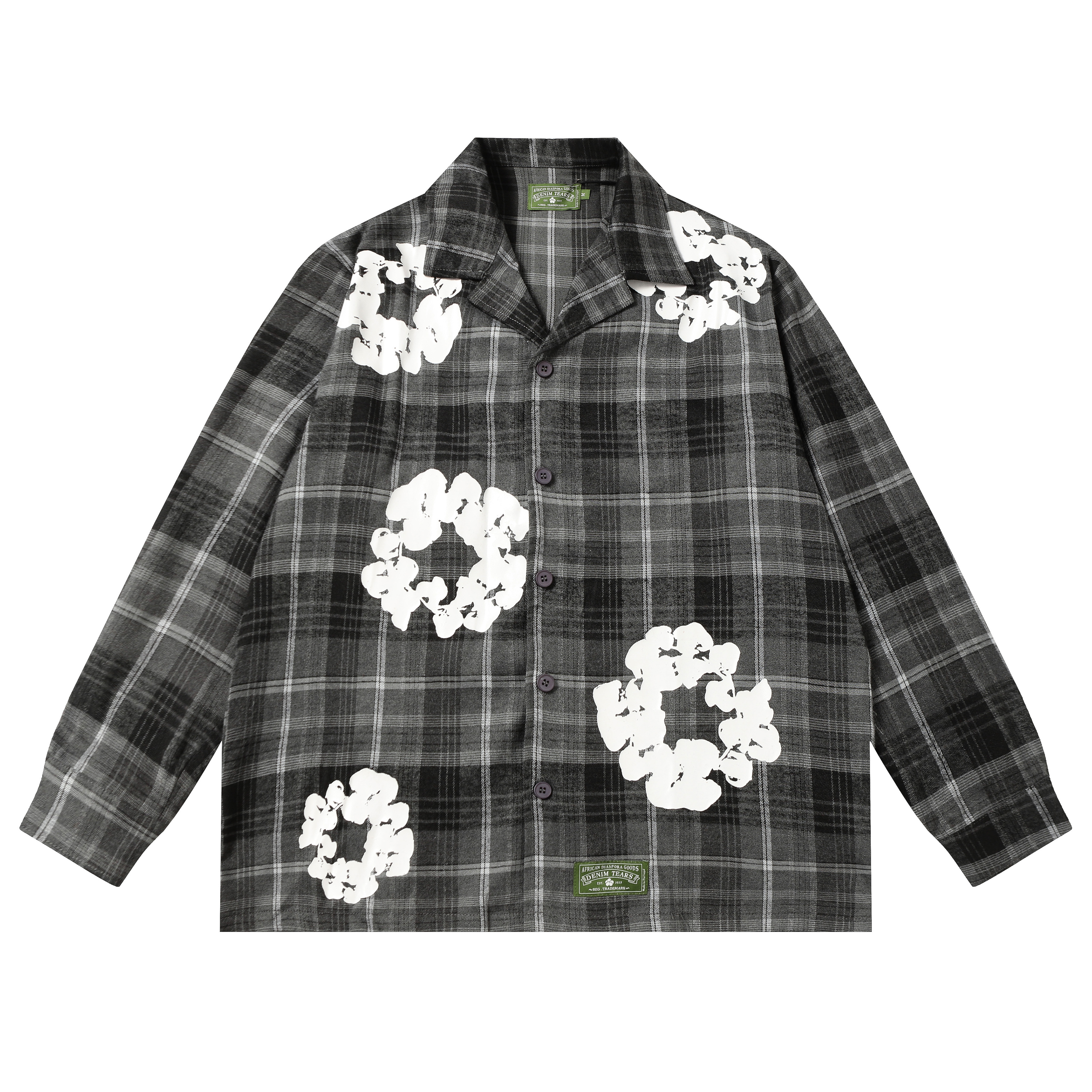 EM Sneakers Denim Tears × Hardies NYC Cotton Wreath Flannel Long Sleeve Gary Plaid Shirt