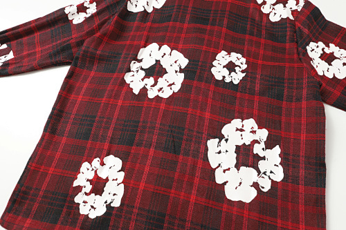 EM Sneakers Denim Tears × Hardies NYC Cotton Wreath Flannel Long Sleeve Red Plaid Shirt