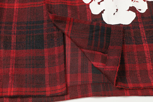 EM Sneakers Denim Tears × Hardies NYC Cotton Wreath Flannel Long Sleeve Red Plaid Shirt