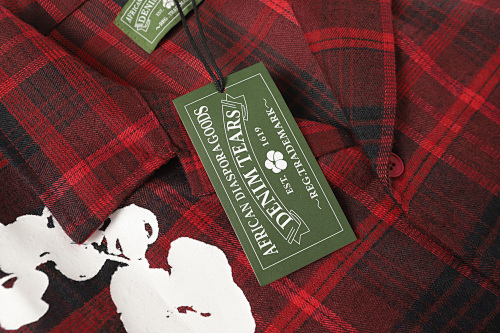 EM Sneakers Denim Tears × Hardies NYC Cotton Wreath Flannel Long Sleeve Red Plaid Shirt