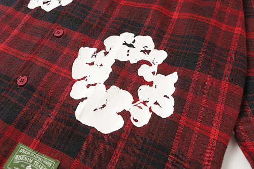 EM Sneakers Denim Tears × Hardies NYC Cotton Wreath Flannel Long Sleeve Red Plaid Shirt