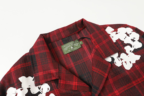 EM Sneakers Denim Tears × Hardies NYC Cotton Wreath Flannel Long Sleeve Red Plaid Shirt