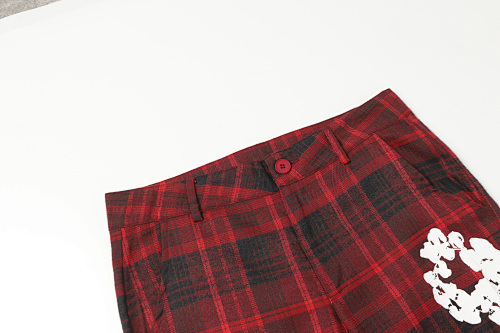 EM Sneakers Denim Tears × Hardies NYC Cotton Wreath Flannel Long-Sleeve Shirt & Pant Sets Red Plaid