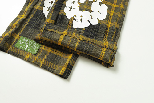 EM Sneakers Denim Tears × Hardies NYC Cotton Wreath Flannel Long-Sleeve Shirt & Pant Sets Yellow Plaid