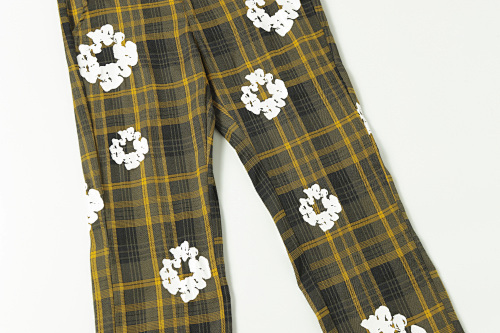 EM Sneakers Denim Tears × Hardies NYC Cotton Wreath Flannel Long-Sleeve Shirt & Pant Sets Yellow Plaid