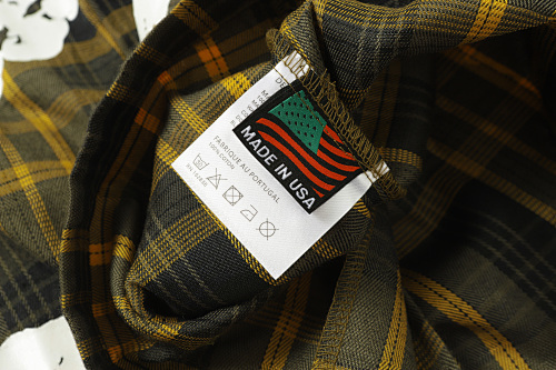 EM Sneakers Denim Tears × Hardies NYC Cotton Wreath Flannel Long Sleeve Yellow Plaid Shirt