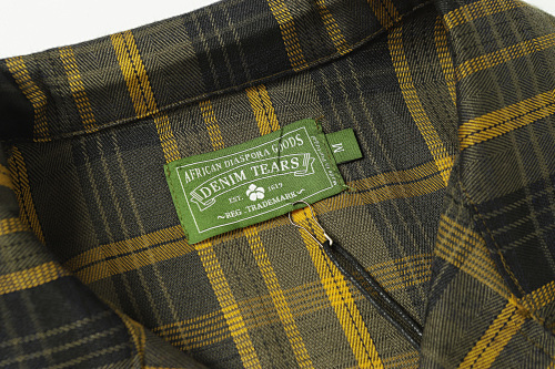 EM Sneakers Denim Tears × Hardies NYC Cotton Wreath Flannel Long Sleeve Yellow Plaid Shirt