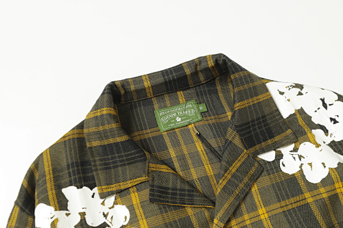 EM Sneakers Denim Tears × Hardies NYC Cotton Wreath Flannel Long Sleeve Yellow Plaid Shirt