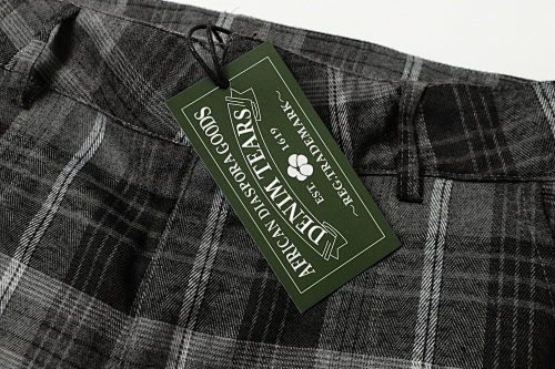 EM Sneakers Denim Tears × Hardies NYC Cotton Wreath Flannel Pant Gray Plaid