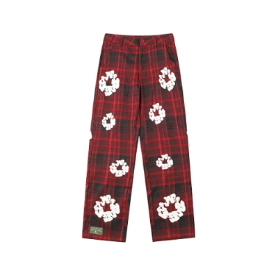 EM Sneakers Denim Tears × Hardies NYC Cotton Wreath Flannel Pant Red Plaid 01