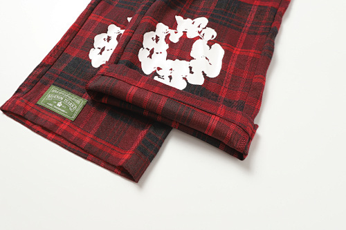 EM Sneakers Denim Tears × Hardies NYC Cotton Wreath Flannel Pant Red Plaid