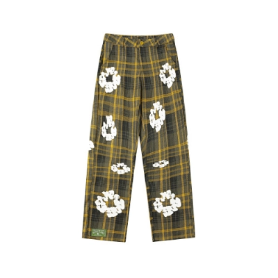 EM Sneakers Denim Tears × Hardies NYC Cotton Wreath Flannel Pant Yellow Plaid 01